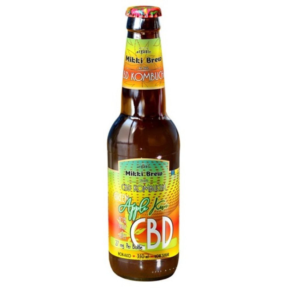 Напій б/а с/газ.Mikki Brew CBD Kombucha Green Apple Kiwi 0.35л скло
